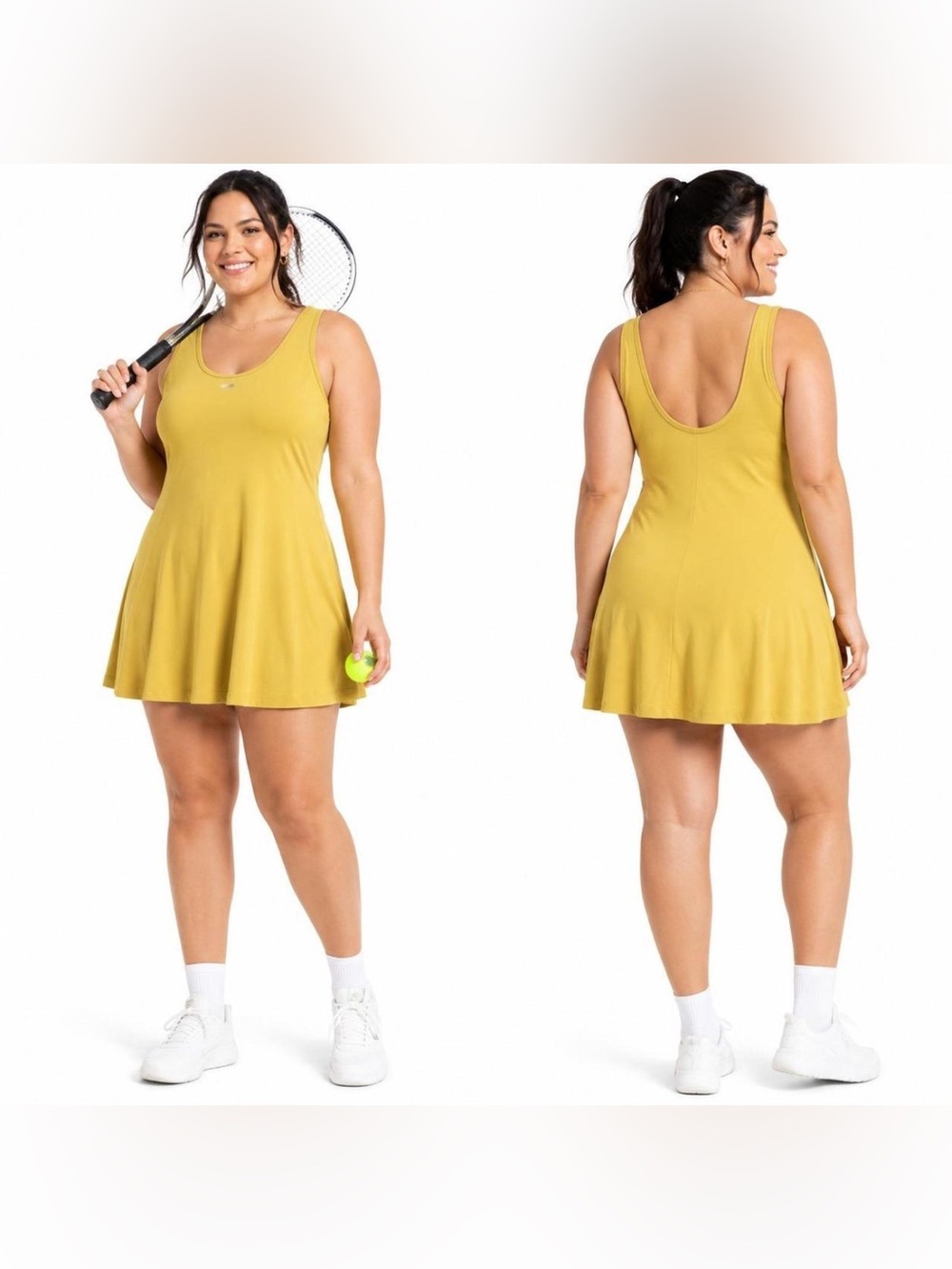 DSG Flounce tennis dress Grounded Yellow new size Large
